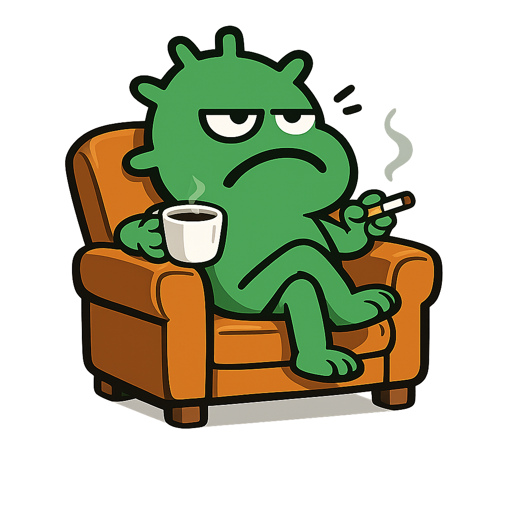 MEHH monster chilling in an armchair